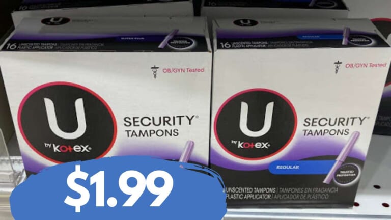 $1.99 U by Kotex Tampons at Publix