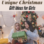 51 popular and unique Christmas gift ideas for girls - photo of two women opening a Christmas present