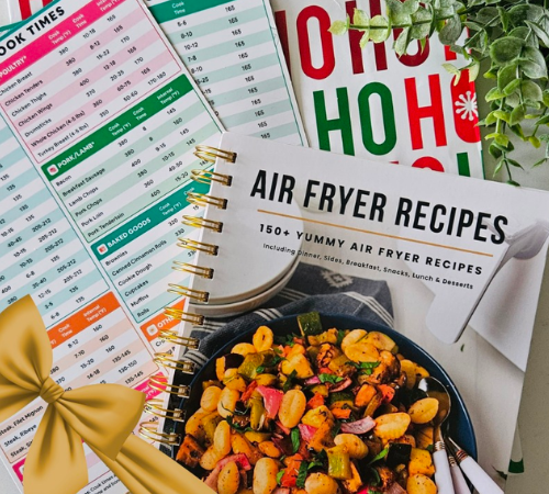 Unwrap Holiday Cheer with this Exclusive BUNDLE on Cathy’s Air Fryer Cookbook + Magnet + Free Shipping