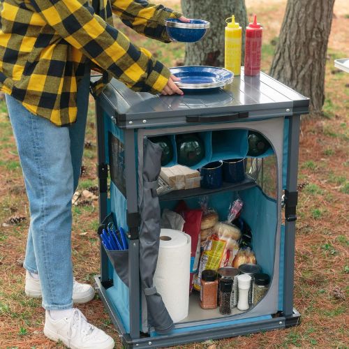 Timber Ridge Robinia Quick Fold Pantry with Table Top $51.62 Shipped Free (Reg. $76.89) – 27″ x 17″ x 28″, Blue