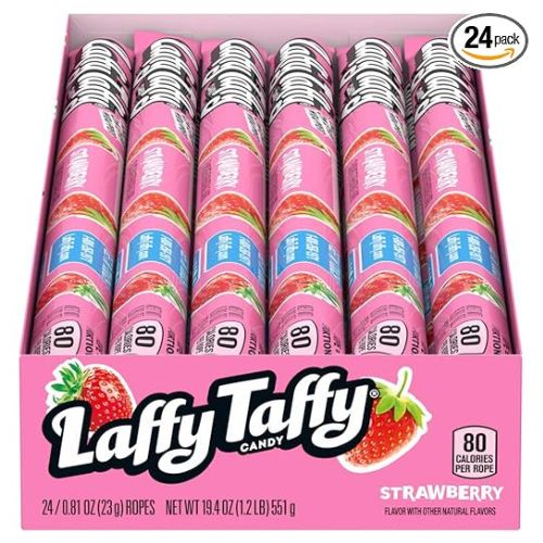 Laffy Taffy Rope Candy, Strawberry, 24-Pack as low as $10.46 Shipped Free (Reg. $15.62) – 44¢ Each, Great for Stocking Stuffers!