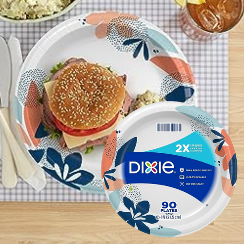 Dixie Dinner Size 90-Count Printed Disposable Paper Plates as low as $5.03 Shipped Free (Reg. $6.89) – 6¢/8.5-Inch Plate