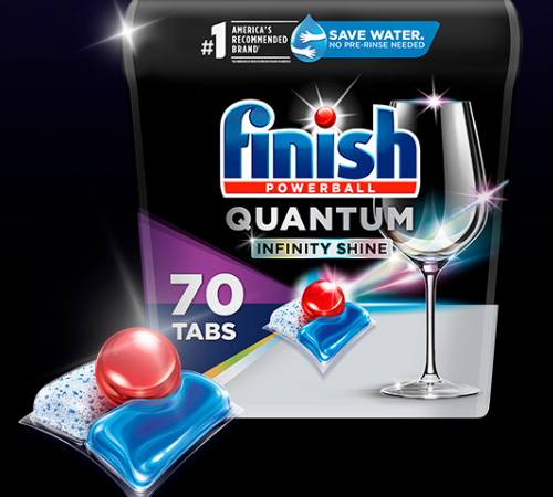 Finish Powerball Quantum Infinity Shine 70-Count Dishwasher Detergent Tablets as low as $13.38 After Coupon (Reg. $21.62) + Free Shipping – 19¢/Tablet