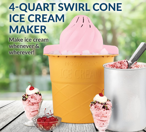 Nostalgia 4-Quart Old Fashioned Electric Ice Cream Maker $19.99 (Reg. $44.99)