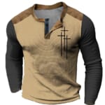 Men's 3D Graphic Waffle Henley for $9 + $5 s&h