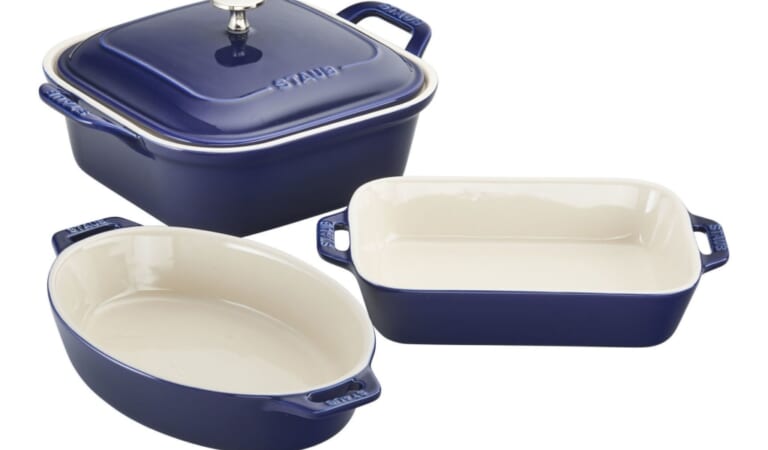 Staub 4-Piece Mixed Ceramic Baking Dish Set for $100 + free shipping