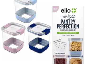 Ello Food Storage Canisters with Lid 3-Piece Set $11.83 (Reg. $34) – $3.94 Each