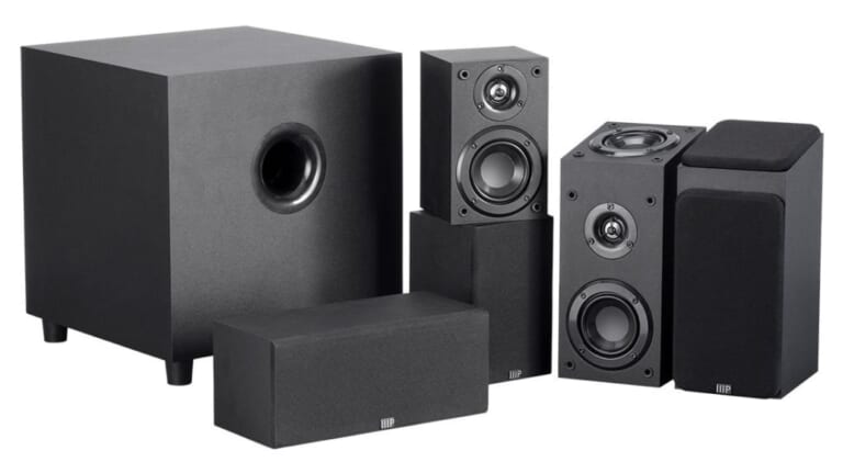 Monoprice Premium 5.1.2 Channel Immersive Home Theater System with Subwoofer for $87 + free shipping