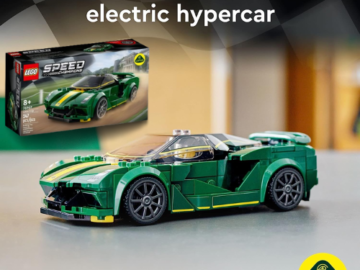 LEGO Speed Champions 247-Piece Lotus Evija Car Model Building Kit $15.99 (Reg. $20)