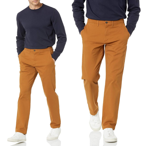 Amazon Essentials Men’s Straight-Fit Casual Stretch Khaki Pants (Nutmeg) $14.90 (Reg. $24.90)