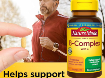 Nature Made Super B Complex with Vitamin C & Folic Acid Tablets, 60-Count as low as $2.04 when you buy 2 (Reg. $6.59) + Free Shipping – $0.03/Tablet