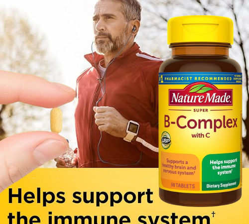 Nature Made Super B Complex with Vitamin C & Folic Acid Tablets, 60-Count as low as $2.04 when you buy 2 (Reg. $6.59) + Free Shipping – $0.03/Tablet