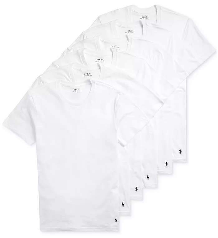 Polo Ralph Lauren Men's Crewneck Undershirt 6-Pack for $45 + free shipping