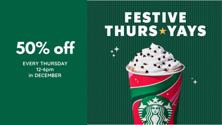 50% Off Starbucks Every Thursday In December