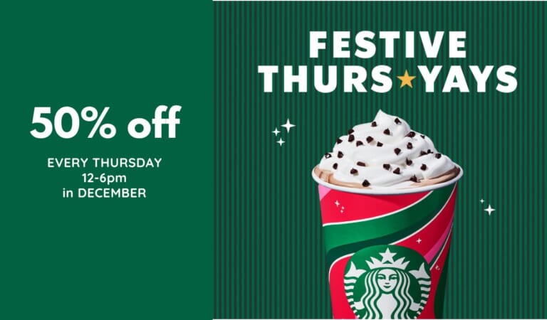 50% Off Starbucks Every Thursday In December