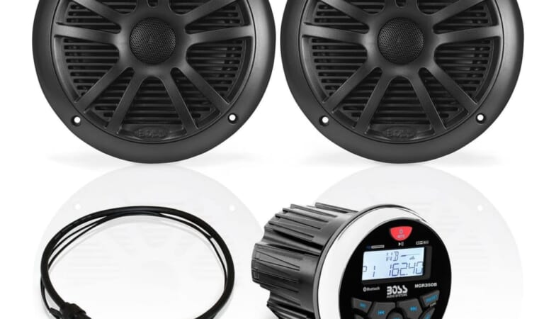 Boss 6.5" Speakers & Waterproof Marine Gauge Receiver for $135 + free shipping