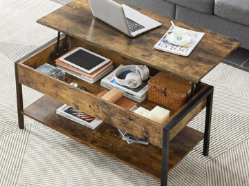 Keep your living room organized and clutter-free with Yaheetech Industrial 41in Lift Top Coffee Table for just $63.99 After Coupon (Reg. $109.99) + Free Shipping
