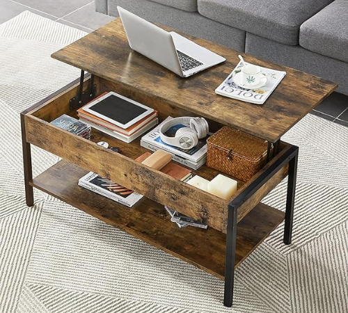 Keep your living room organized and clutter-free with Yaheetech Industrial 41in Lift Top Coffee Table for just $63.99 After Coupon (Reg. $109.99) + Free Shipping