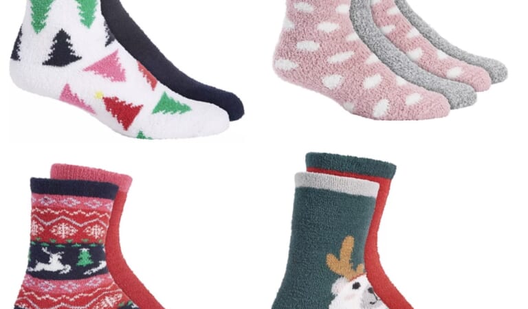 Women’s 2-Pack Holiday Fuzzy Butter Socks only $4.99 (Reg. $20!)