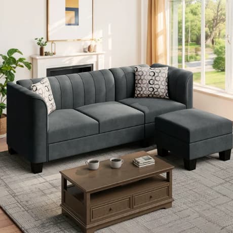 Walsunny Convertible Sectional Sofa Couch