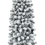 Costway 7.5-Foot Unlit Hinged Flocked Artificial Pencil Christmas Tree for $52 + free shipping