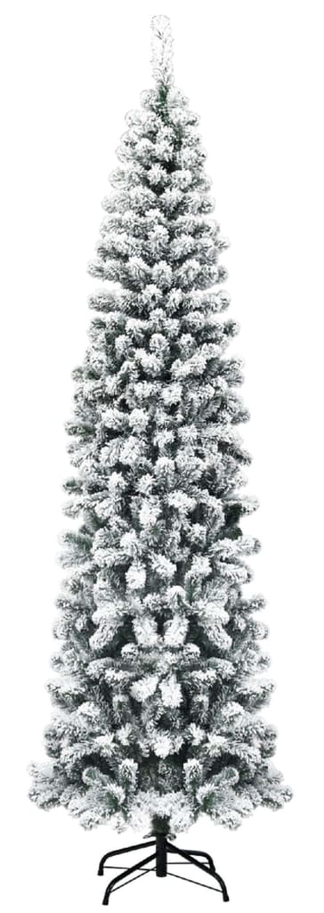 Costway 7.5-Foot Unlit Hinged Flocked Artificial Pencil Christmas Tree for $52 + free shipping