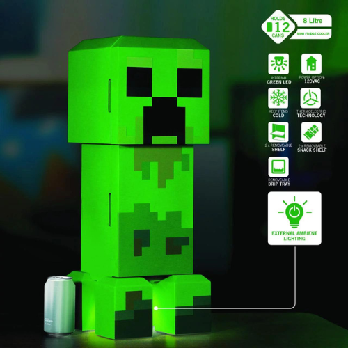 Minecraft Green Creeper Body 12-Can 8-Liter 2-Door Mini Fridge $55 Shipped Free (Reg. $168)