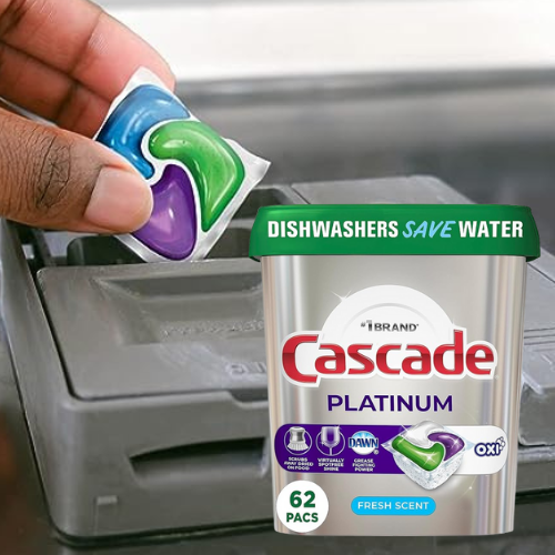 Cascade Platinum 62-Count Dishwasher Pods Actionpacs + Oxi as low as $11.87 Shipped Free (Reg. $21) – 19¢/Pod