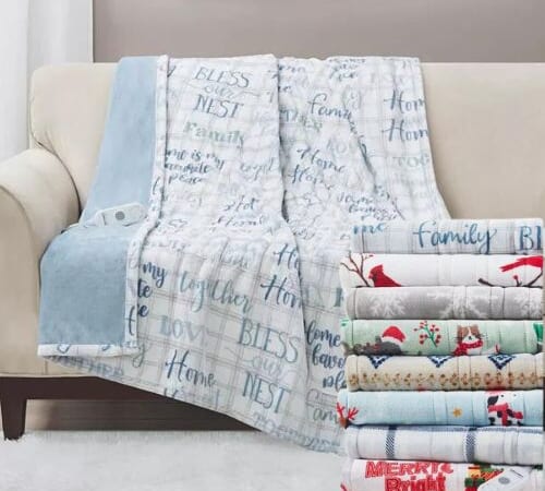 Premier Comfort Novelty Printed Electric Plush Throw Blanket $24.99 (Reg. $100) – 50″ x 60″, with 5 Heat Settings, Various Colors