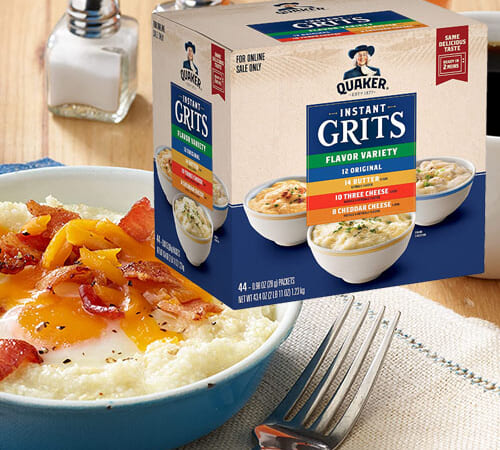 Quaker Instant Grits 44-Count Variety Pack as low as $8.42 Shipped Free (Reg. $18.17) + Free Shipping – 19¢/0.98 Oz Packet