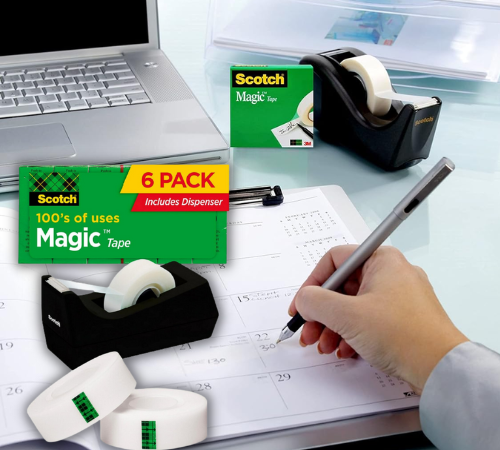 Scotch 6-Pack Magic Invisible Tape with Dispenser $12.98 (Reg. $25) – $2.16/Tape