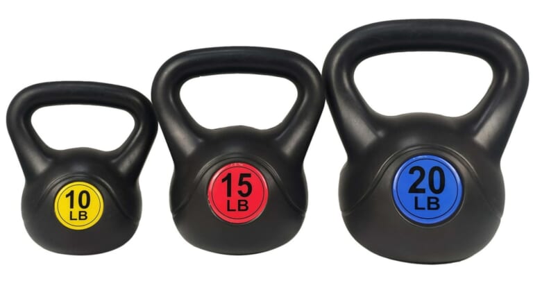 BalanceFrom Wide Grip 3-Piece Kettlebell Weight Set for $20 + free shipping w/ $35