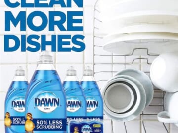 Dawn Ultra Dishwashing Liquid Dish Soap, 4-Count as low as $10.38 Shipped Free (Reg. $12.21) – $2.60/Bottle + 2x Non-Scratch Sponges
