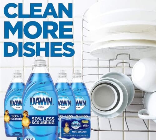 Dawn Ultra Dishwashing Liquid Dish Soap, 4-Count as low as $10.38 Shipped Free (Reg. $12.21) – $2.60/Bottle + 2x Non-Scratch Sponges