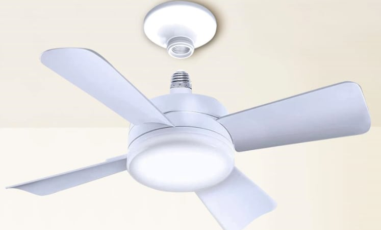 Bright 'N Cool Indoor Socket Ceiling Fan Light for $30 + $4.99 s&h