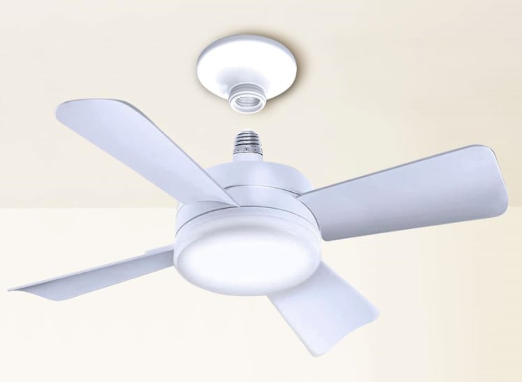 Bright 'N Cool Indoor Socket Ceiling Fan Light for $30 + $4.99 s&h