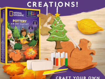 National Geographic Pottery Air Dry Modeling Clay Arts & Crafts Kit $9.36 (Reg. $17) – with 2-lb Clay and 9 Projects