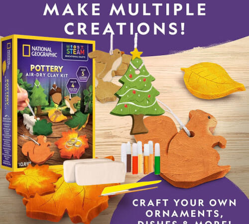 National Geographic Pottery Air Dry Modeling Clay Arts & Crafts Kit $9.36 (Reg. $17) – with 2-lb Clay and 9 Projects