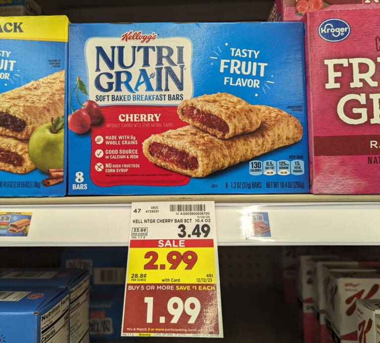 Kellogg’s Nutri-Grain Bars As Low As $1.49 At Kroger