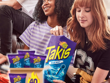 Takis 40-Count Blue Heat Rolled Spicy Tortilla Chips as low as $12.07 After Coupon (Reg. $23.49) + Free Shipping – 30¢/1 oz Bag