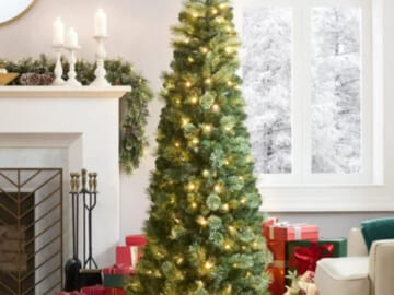 Pre-Lit Bethel Pine Pop-up Artificial Christmas Tree, 6 Ft $69 Shipped Free (Reg. $89) – With 793 tips and 150 LED lights