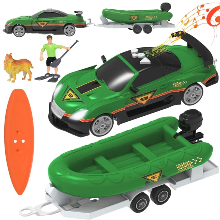 Car with Boat and Trailer Playset for $17 + free shipping w/ $35