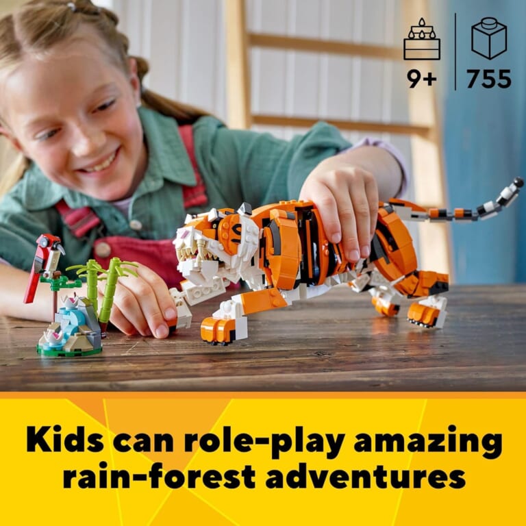 LEGO Creator 3-in-1 Majestic Tiger 755-Piece Building Set $39.99 Shipped Free (Reg. $50) – Transforms from Tiger to Panda or Koi Fish Set