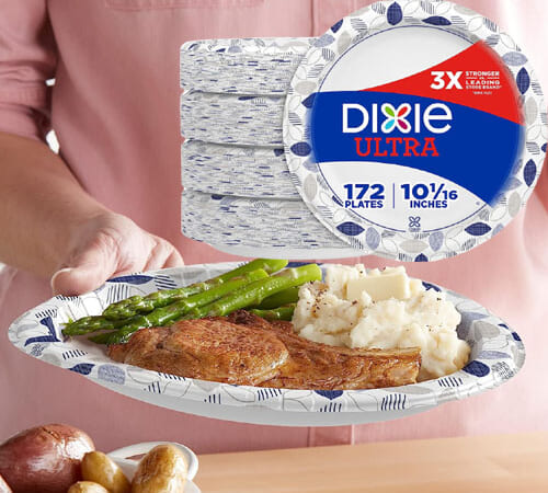 Dixie Ultra Heavy Duty 10-inch Paper Plate as low as $15.88/172-Count when you buy 2 (Reg. $27.50) – 9¢/Plate + Free Shipping