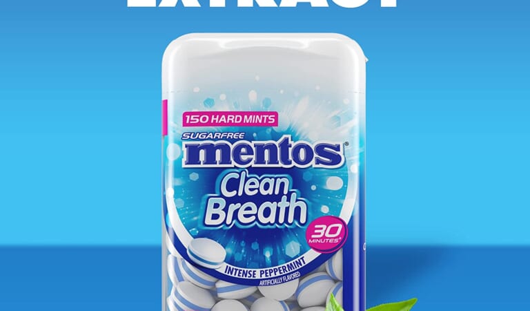 Mentos Sugarfree Hard Mints, Intense Peppermint, 600-Count as low as $7.29 when you get 2 (Reg. $17.16) + Free Shipping – $1.82/ Bottle or 1¢/Mint