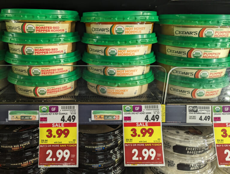 Cedar’s Organic Hummus Is As Low As $2.49 At Kroger (Regular Price $4.99)