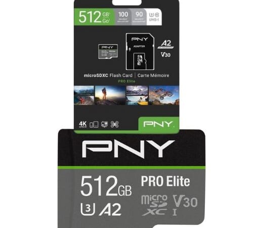 PNY Pro Elite 512GB microSDXC Memory Card with Adapter $26.99 (Reg. $74.99)