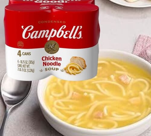 Campbell’s Condensed Chicken Noodle Soup, 4-Pack as low as $2.35 when you buy 4 After Coupon (Reg. $4.49) + Free Shipping – 59¢/Can