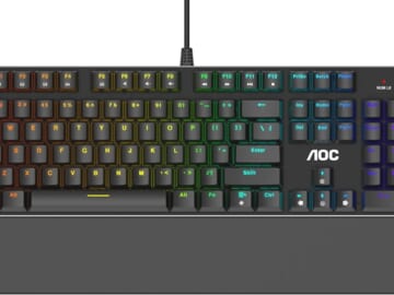 AOC Gaming Full RGB Wired Mechanical Keyboard for $20 + free shipping w/ $35