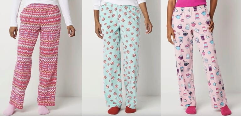 Sleep Chic Womens Pajama Fleece Pants with Socks only $9.09!